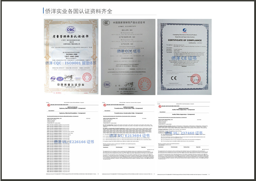 僑洋實業(yè)，認(rèn)證齊全