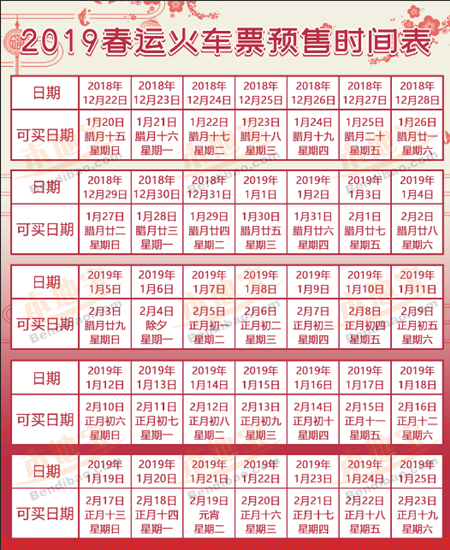 春運(yùn)時(shí)間表